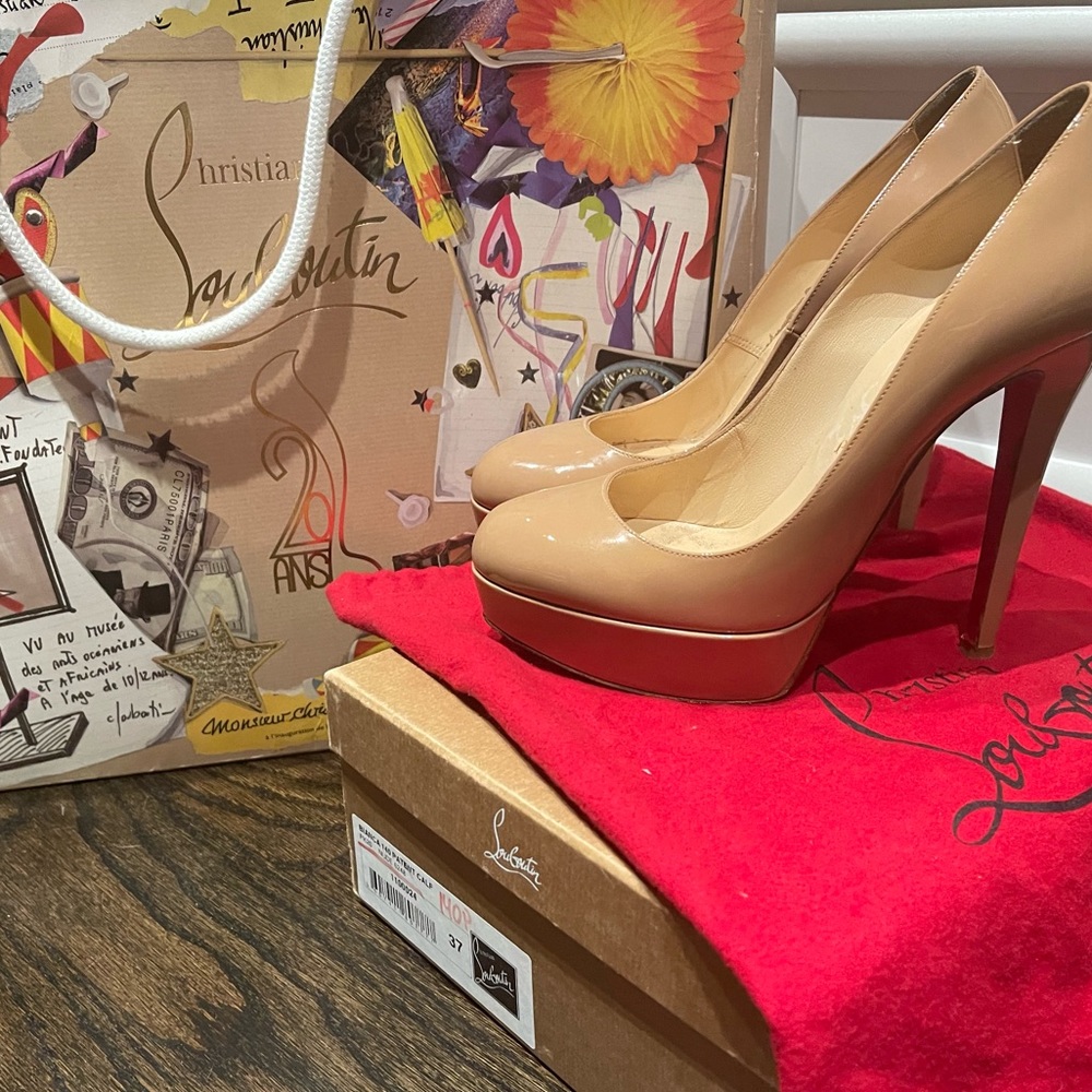 Christian Louboutin Bianca 140mm Nude Patent Pump